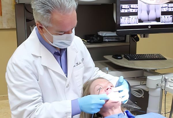 Doctor Kelly working on patient