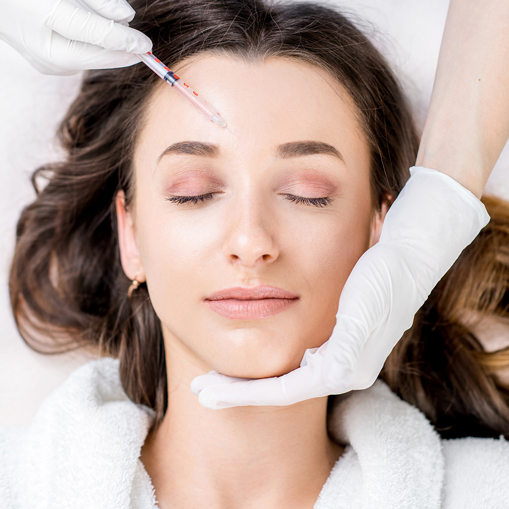 A woman getting a cosmetic injection