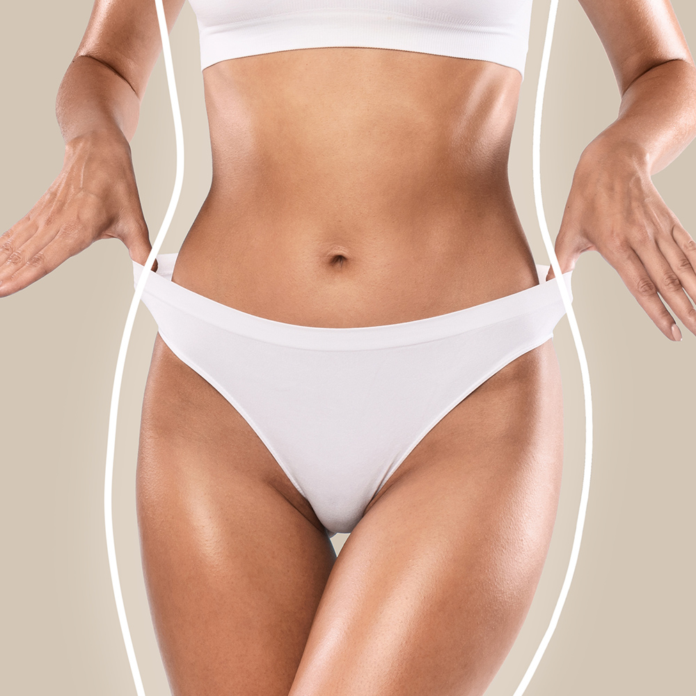 A stretching woman's torso