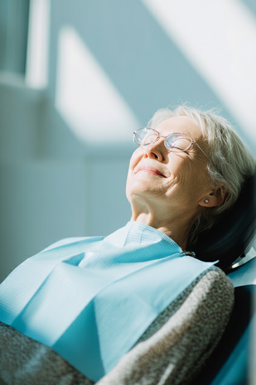 woman relaxed at dentist