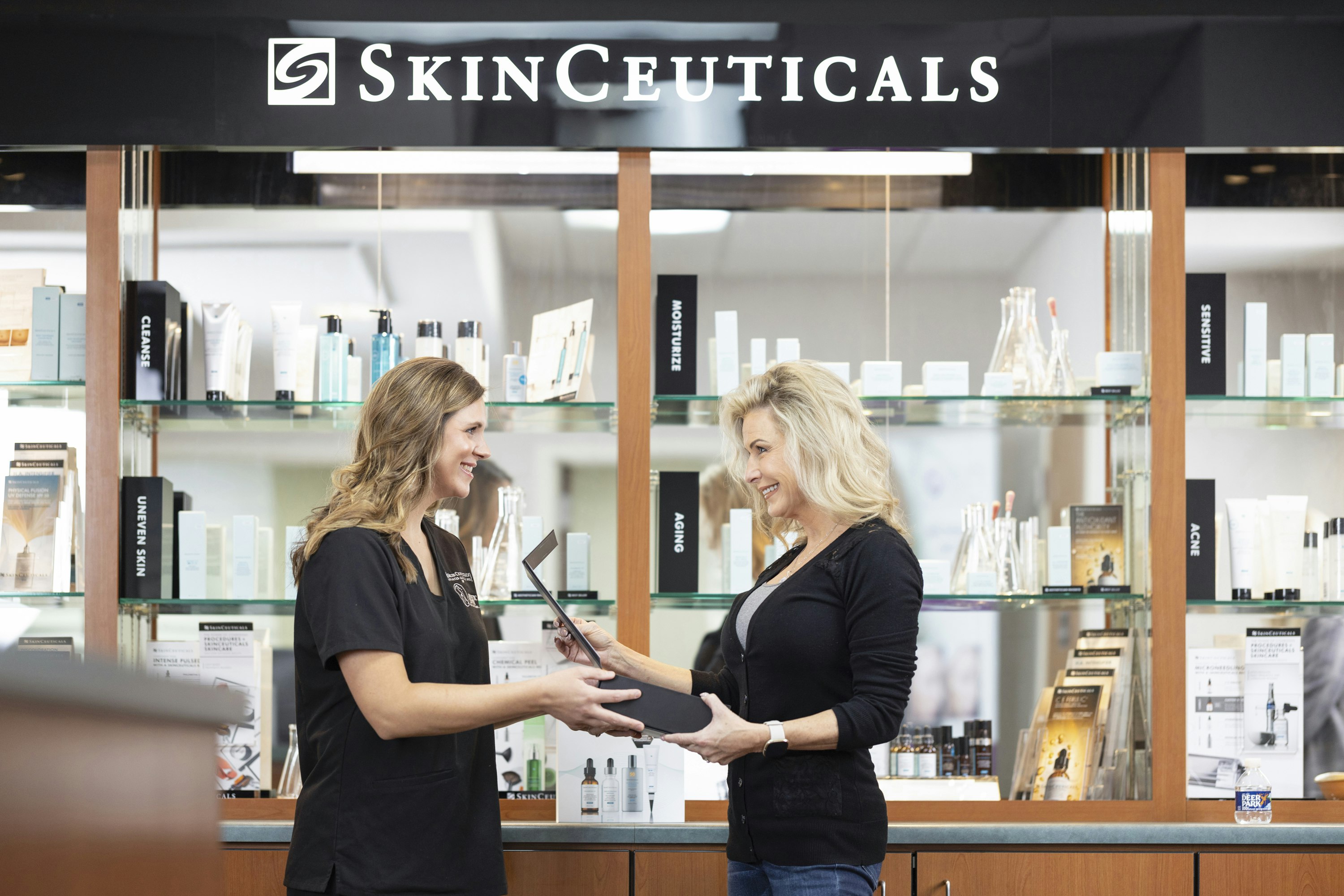 real patient at the SkinCeuticals store