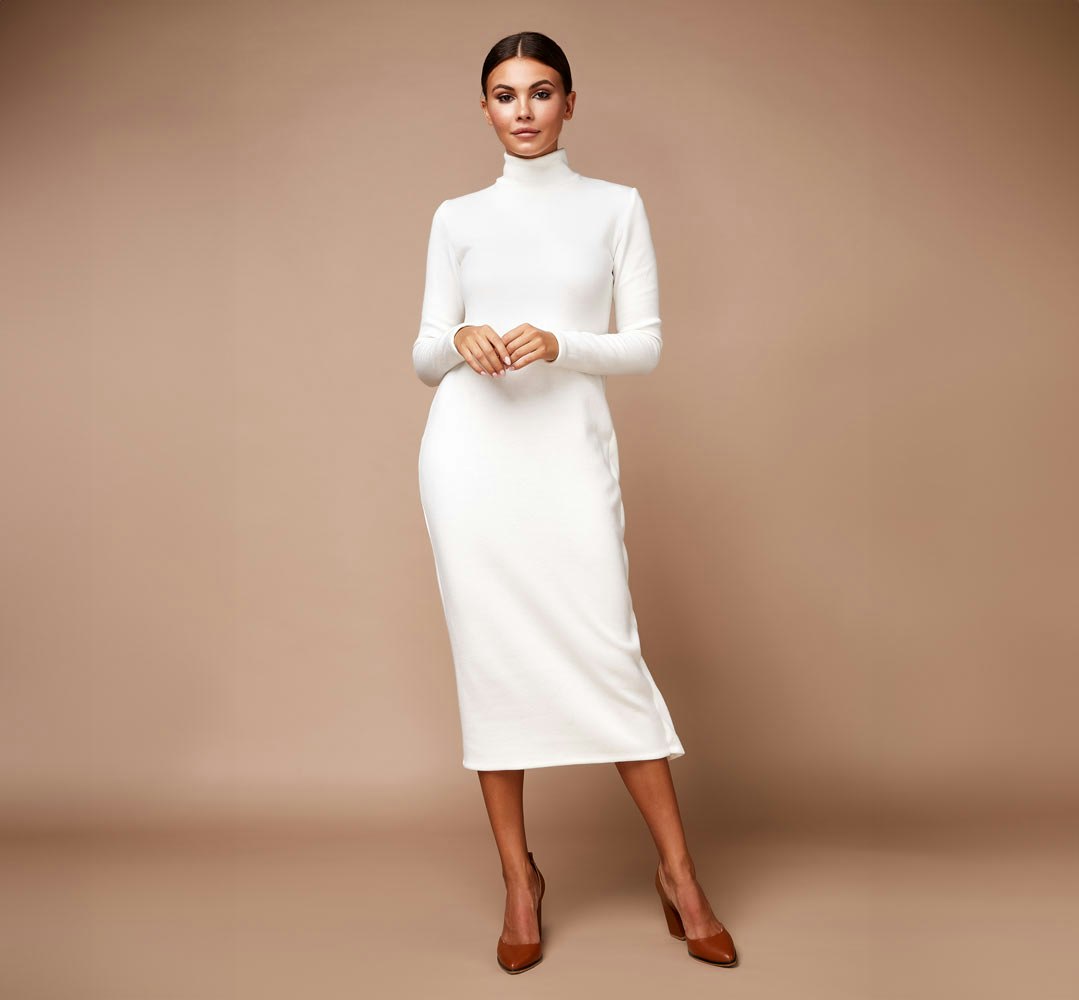 woman wearing white dress