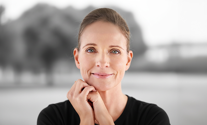 alert-looking woman