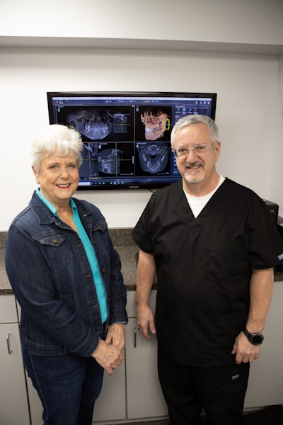 Dr. Lande with denture patient