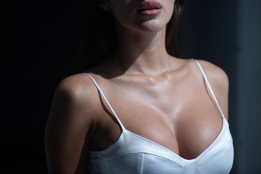 Woman after a breast lift