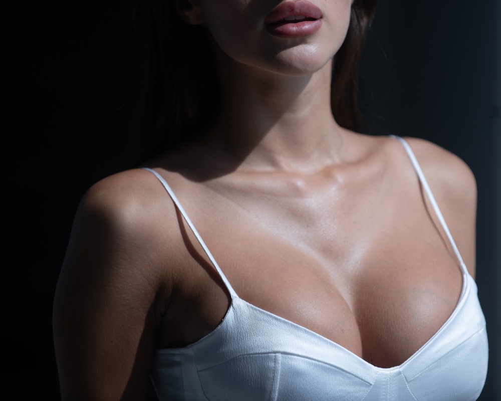 Woman after a breast lift