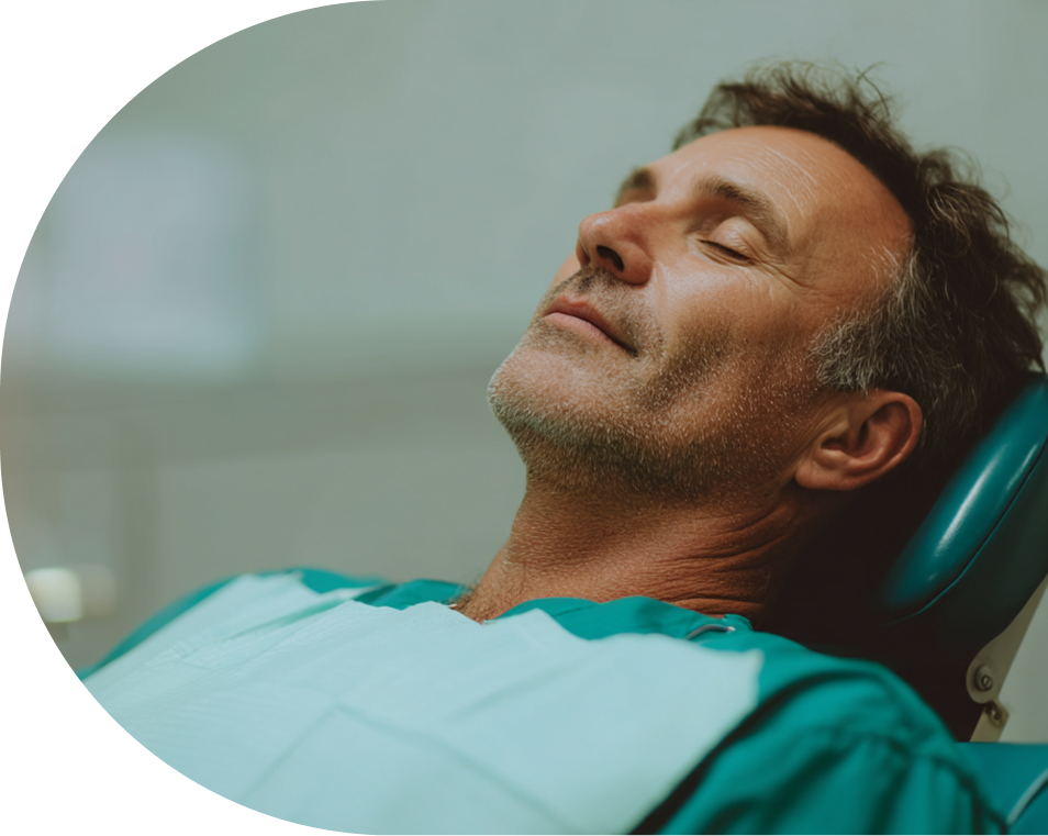 man resting in dental chair