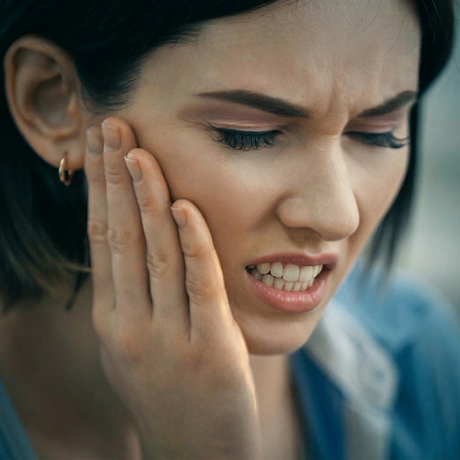 woman with toothache