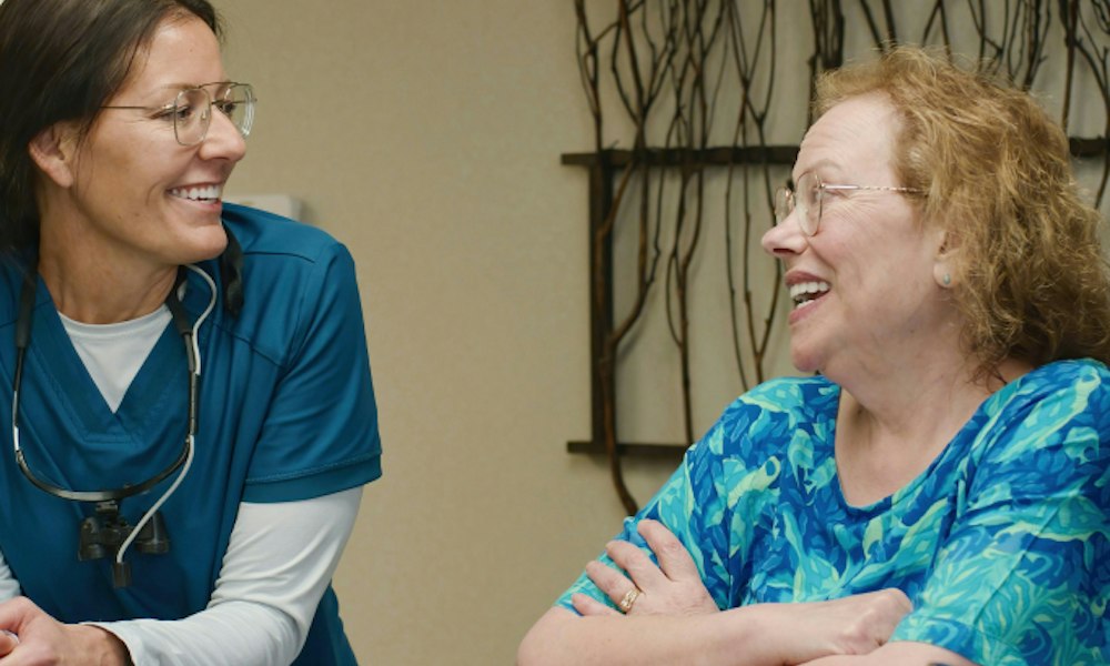 Patient and Dental Flossophy team member'