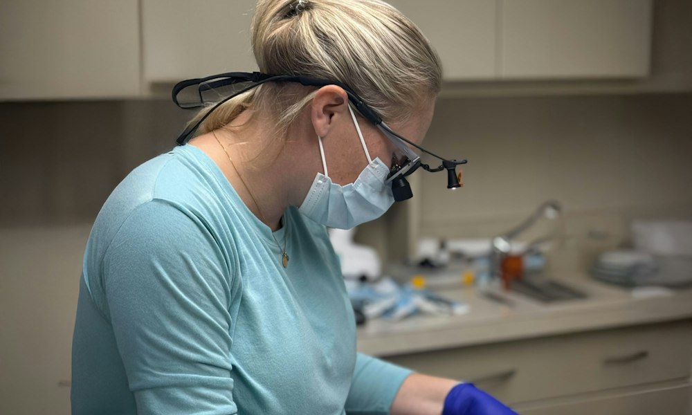 Dentist in action