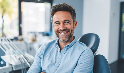 Smiling dental patient