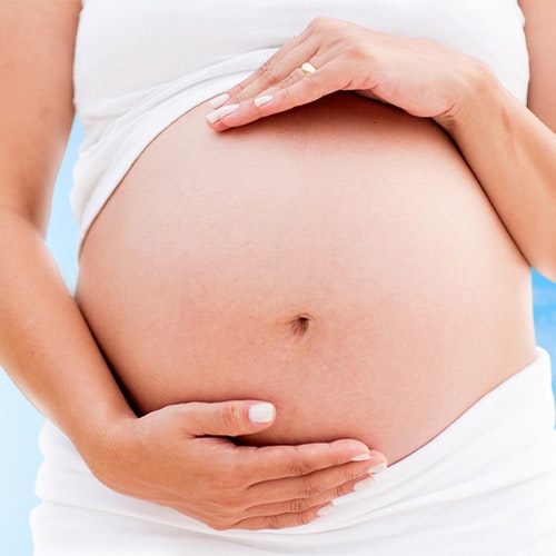 a woman's pregnant belly