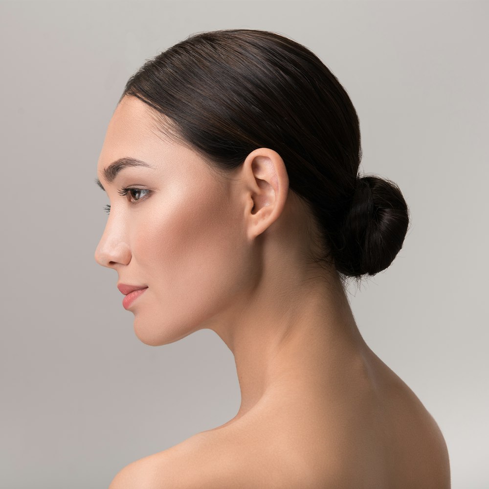 Side profile of woman