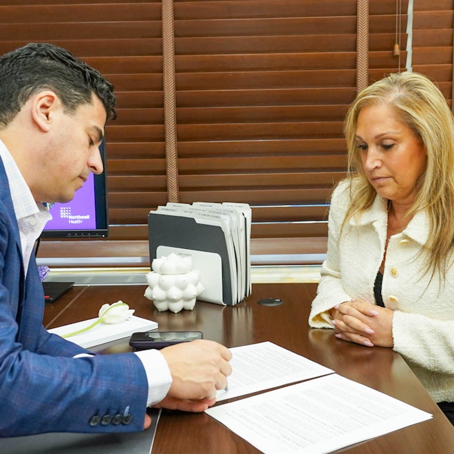 Dr. Lerman consulting with a patient