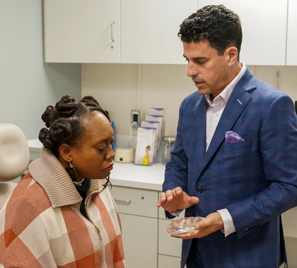 Dr. Lerman consulting with a breast reconstruction patient