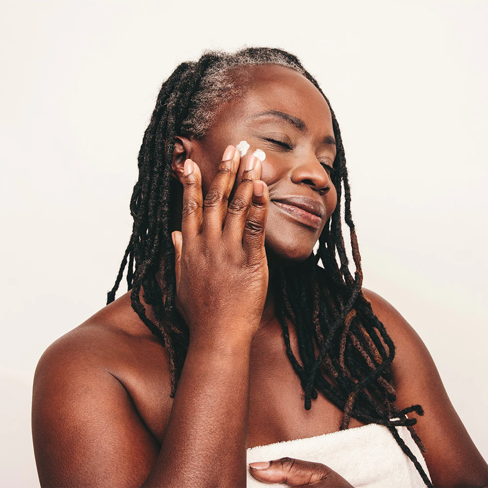 Woman smiling and relaxed
