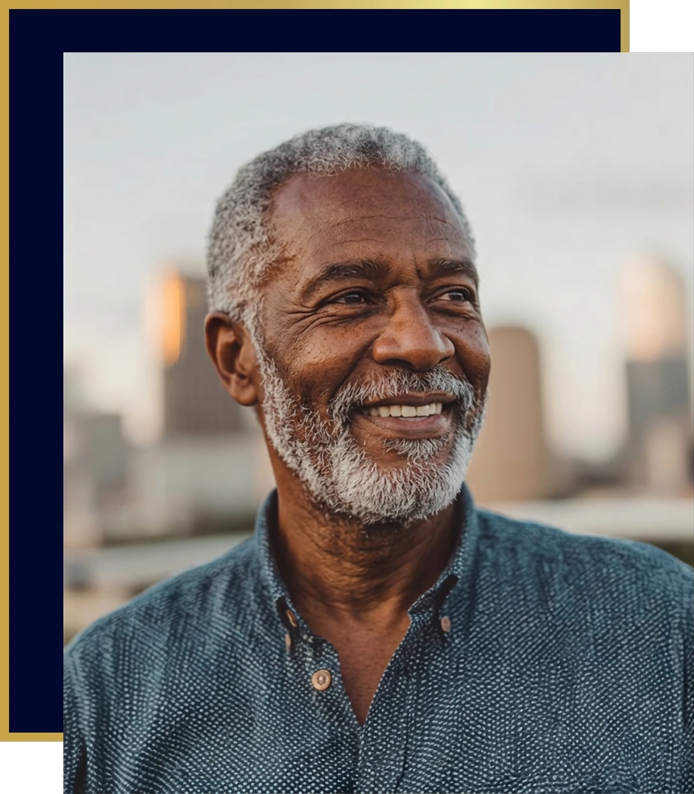 older black man smiling