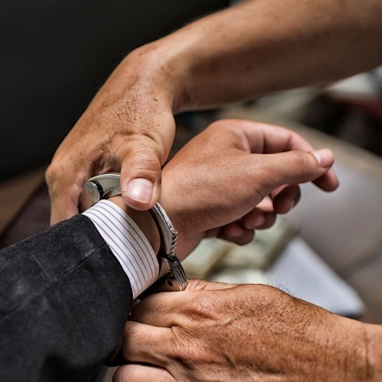 Person being handcuffed