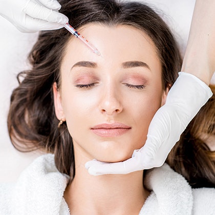 Woman receiving BOTOX injections