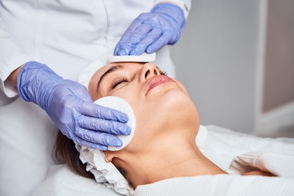 Medical facial on woman