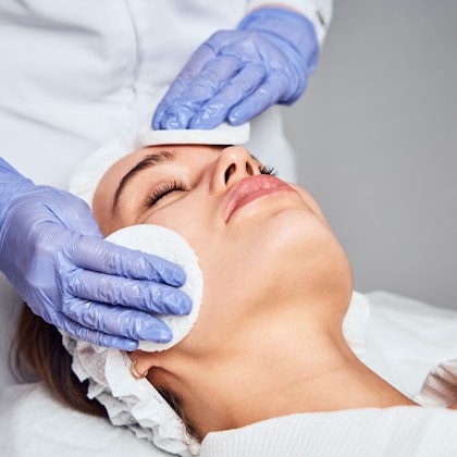 Medical facial on woman