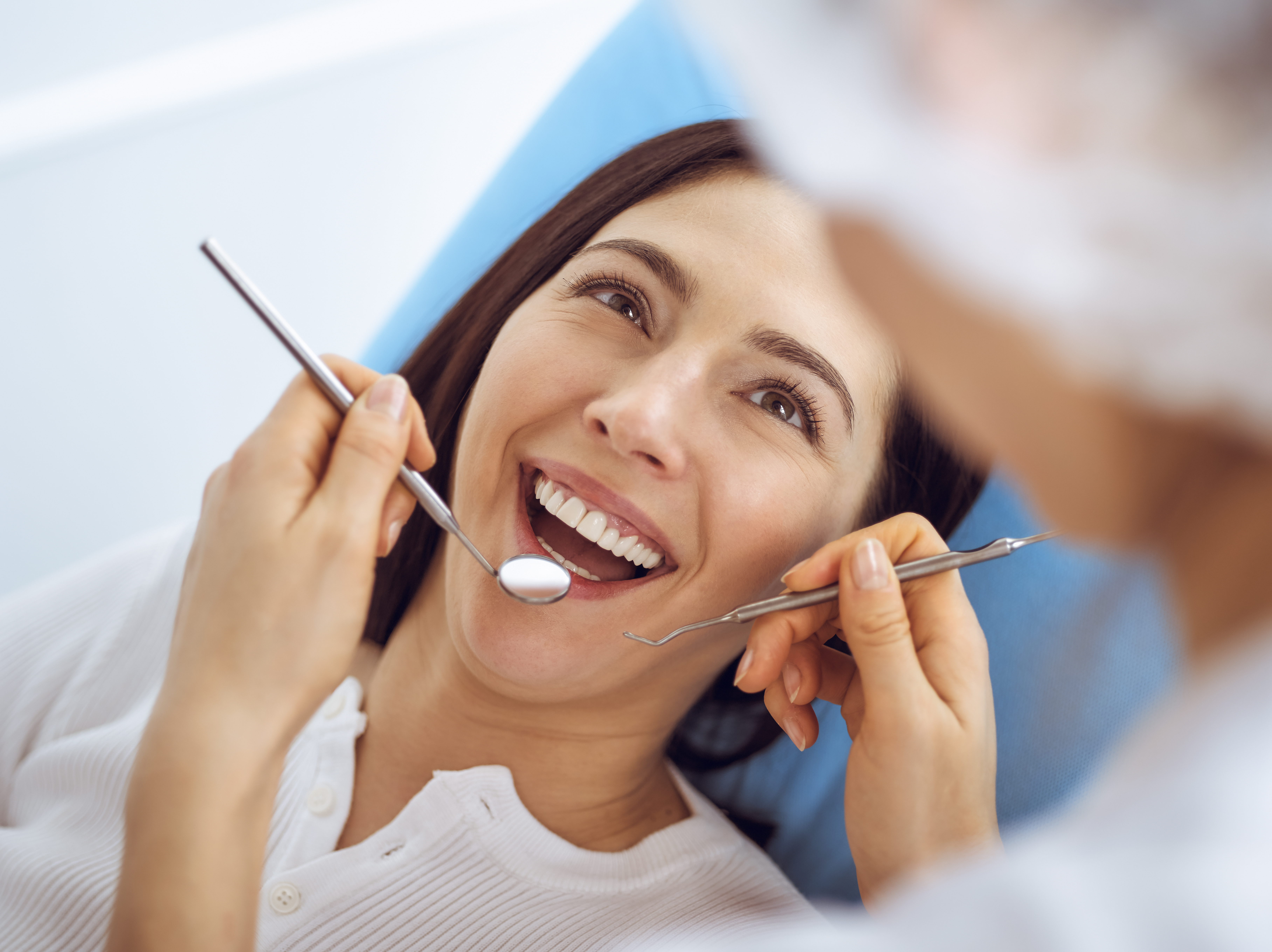 Woman having a dental exam