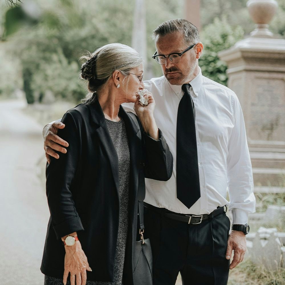 grieving couple