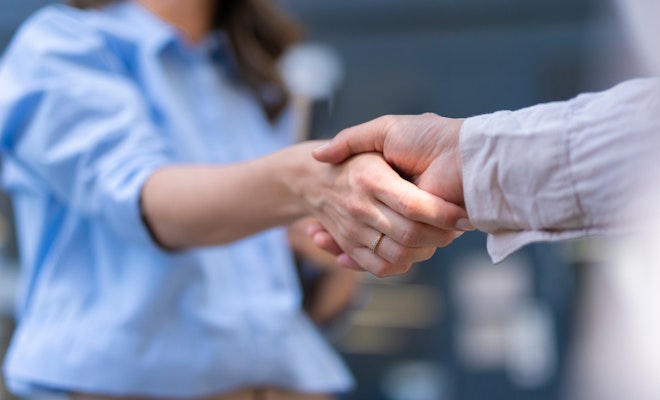 Close-up of handshake