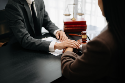 Lawyer showing compassion to client