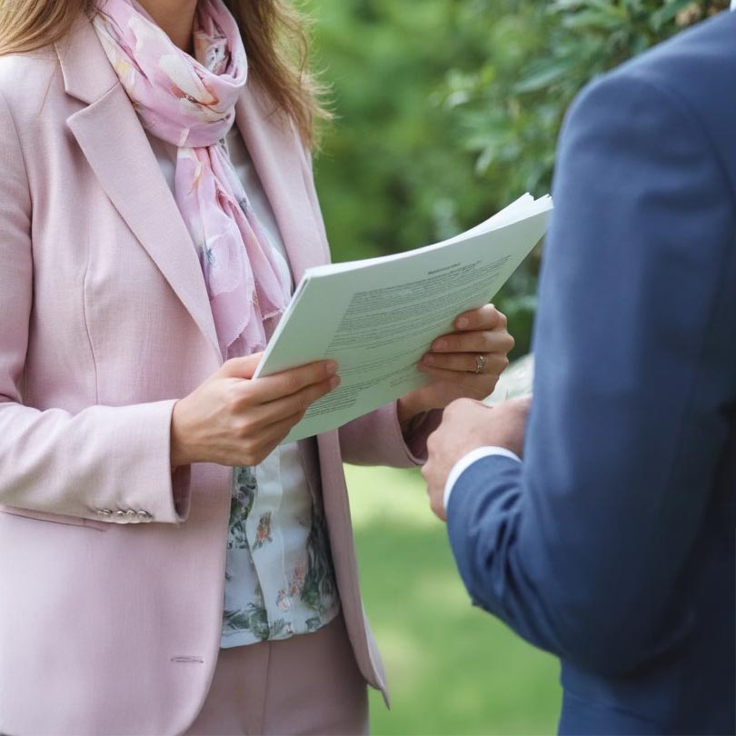 an attorney holding estate planning documents