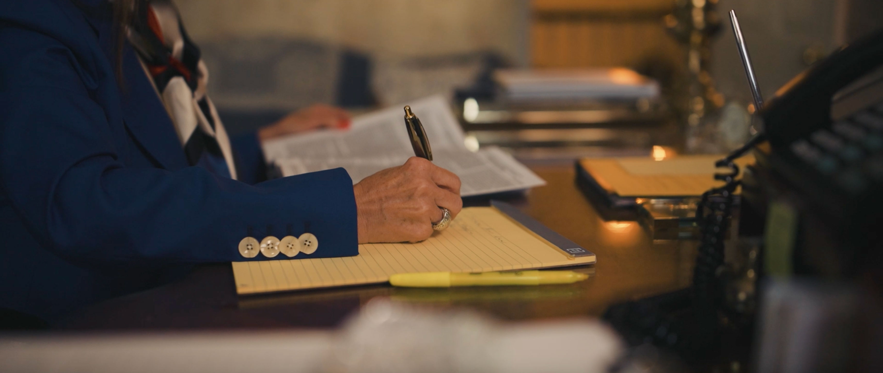 Attorney Debra Sutton working on legal documents