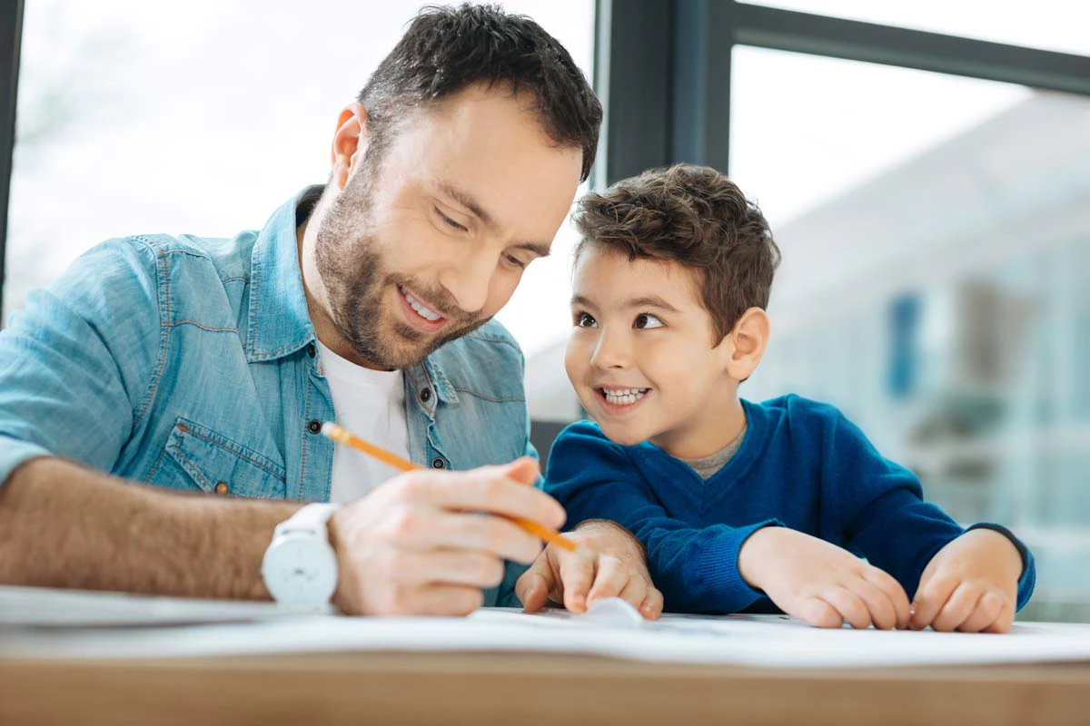 dad with son 