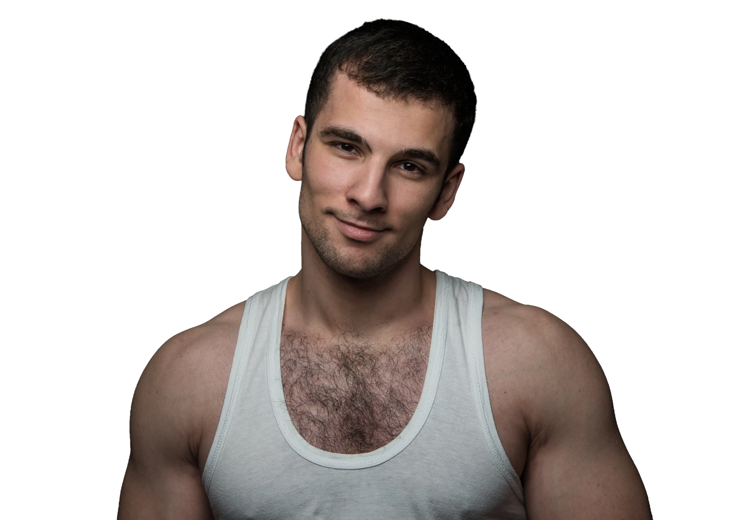 man in undershirt