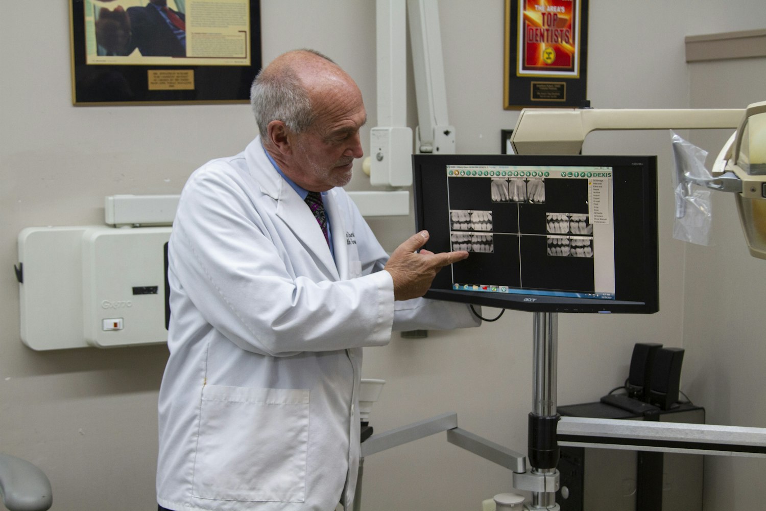 Dr. showing patient their x-rays