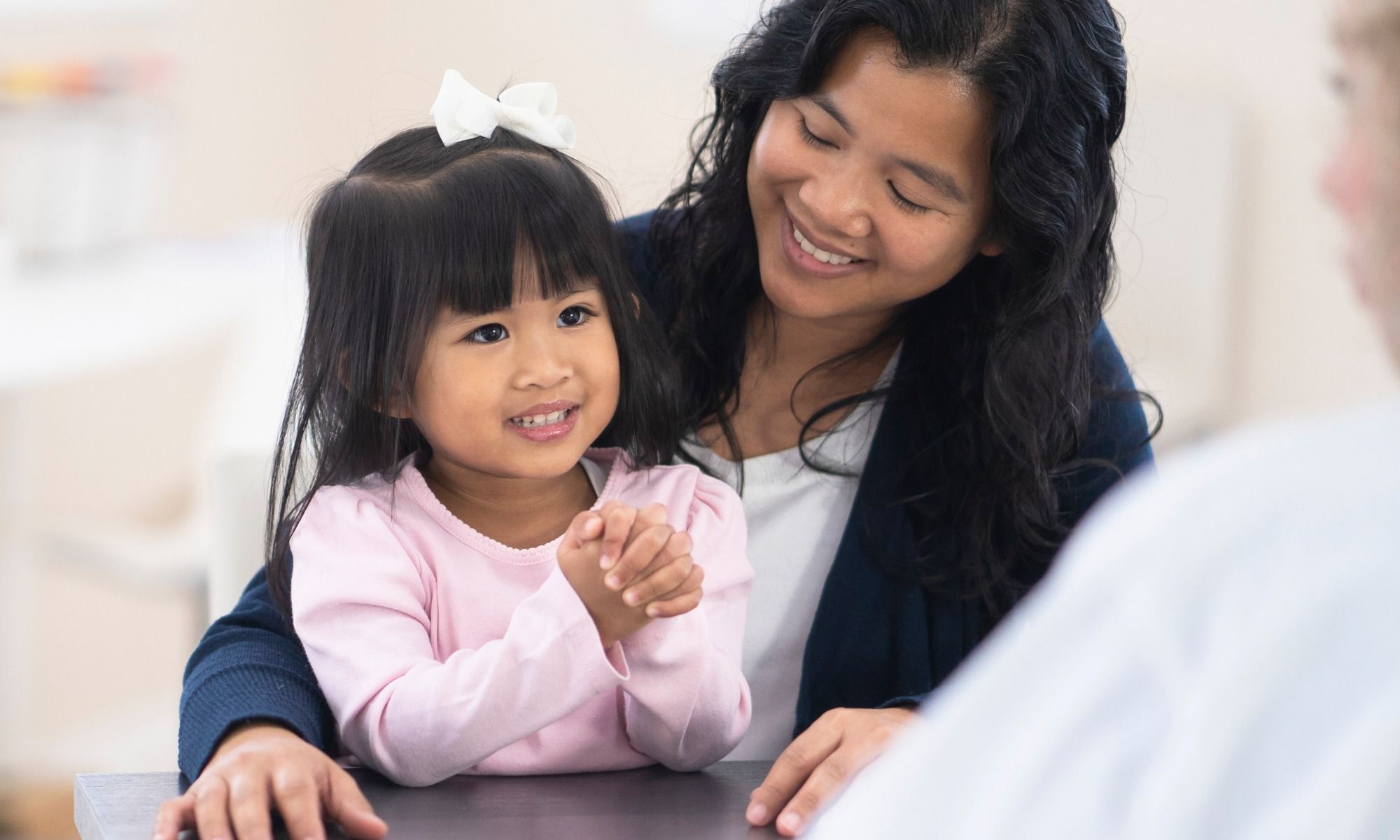 woman with young child