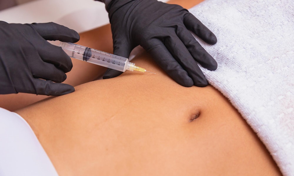 Patient receiving weight loss injection