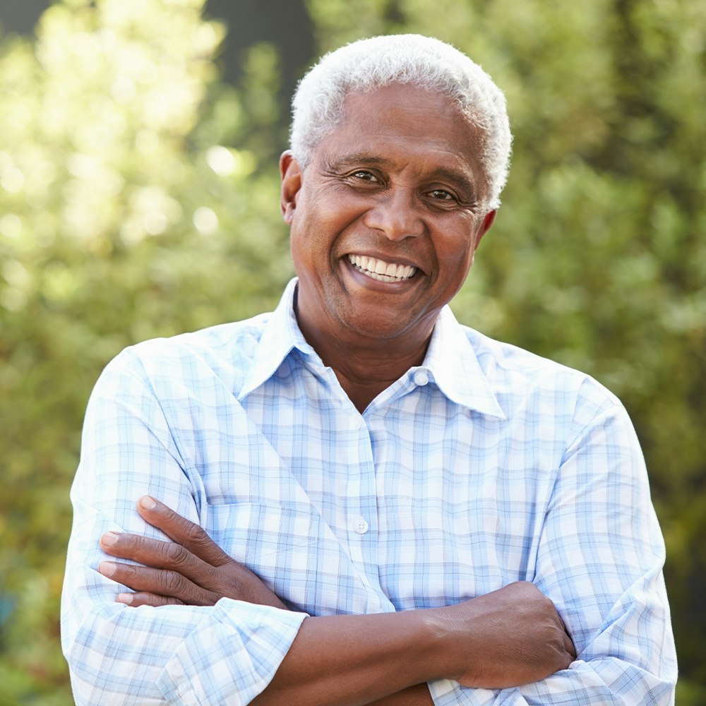 man with proud smile