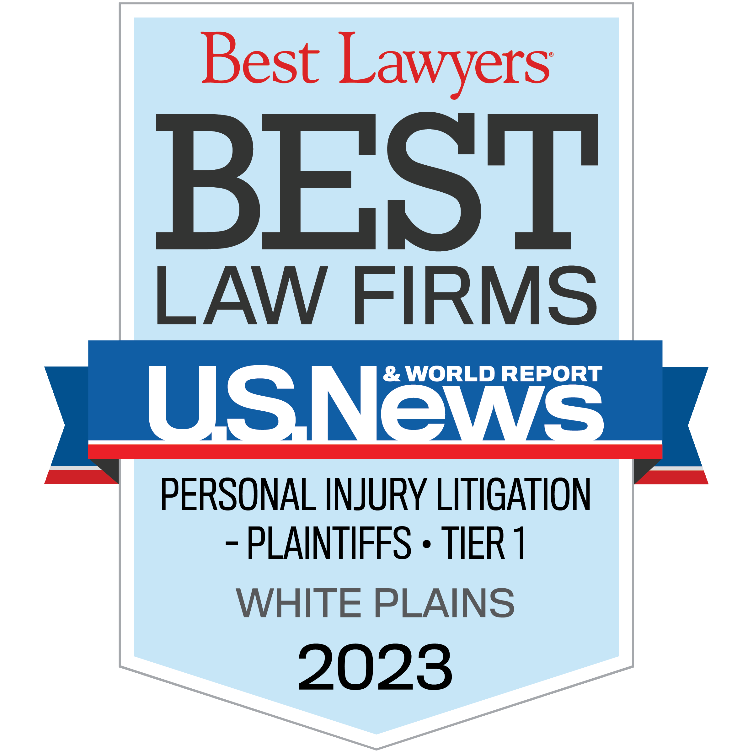 Best Lawyers Best Law Firms U.S. News & World Resort Personal Injury Litigation - Plaintiffs Tier 1 White Plains 2023
