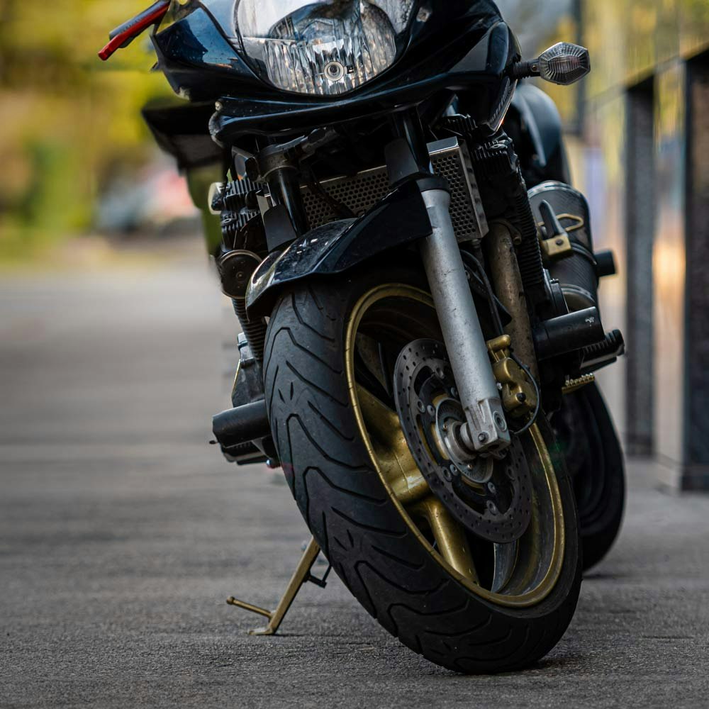 Motorcycle parked outside