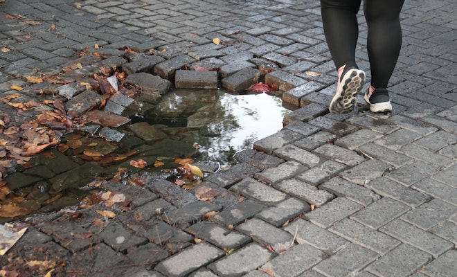 Poorly maintained walkway