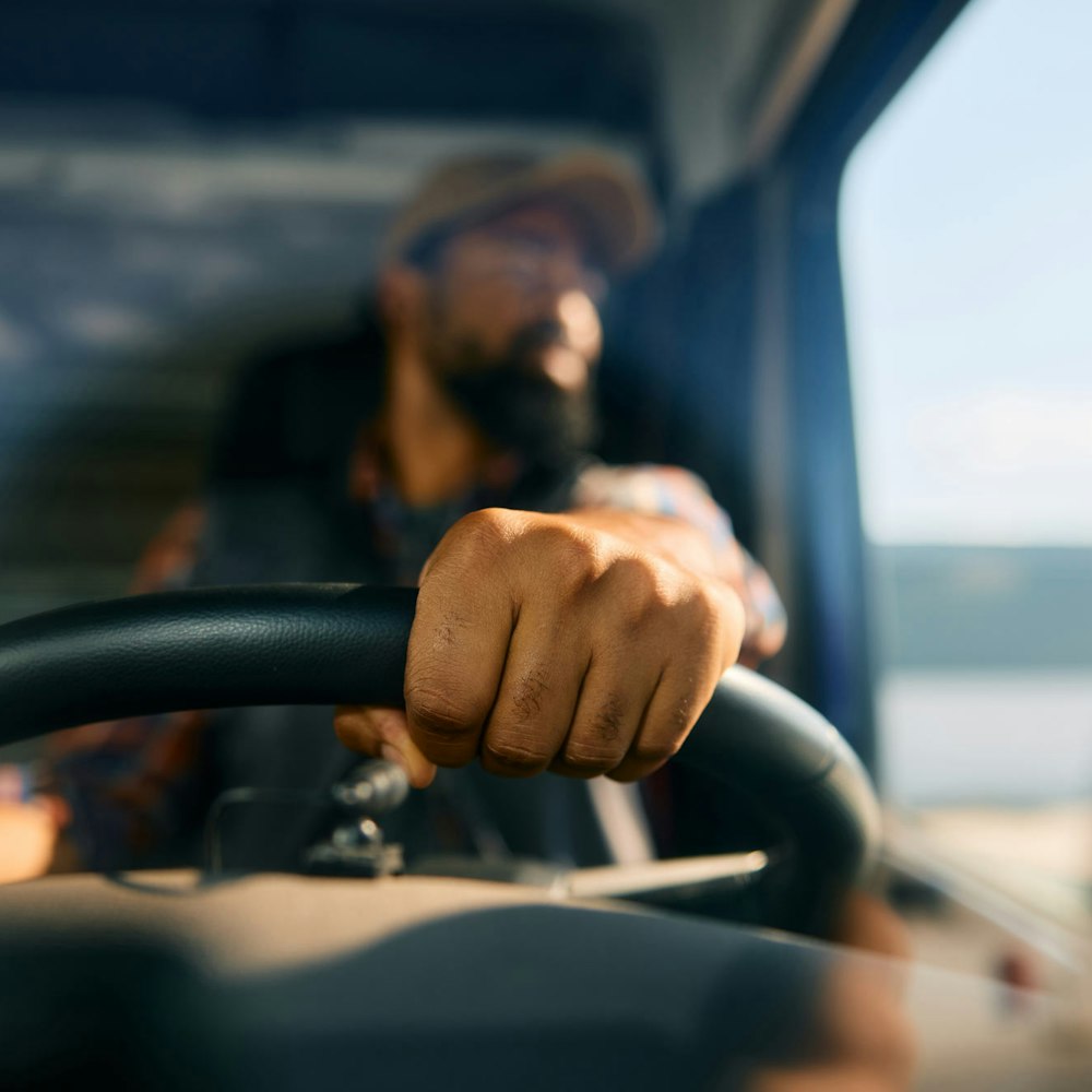 Man driving a truck