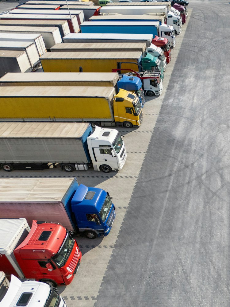 Trucks parked