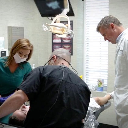Patient with dental team