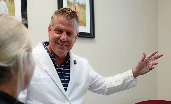 Dr. Pinnix with patient