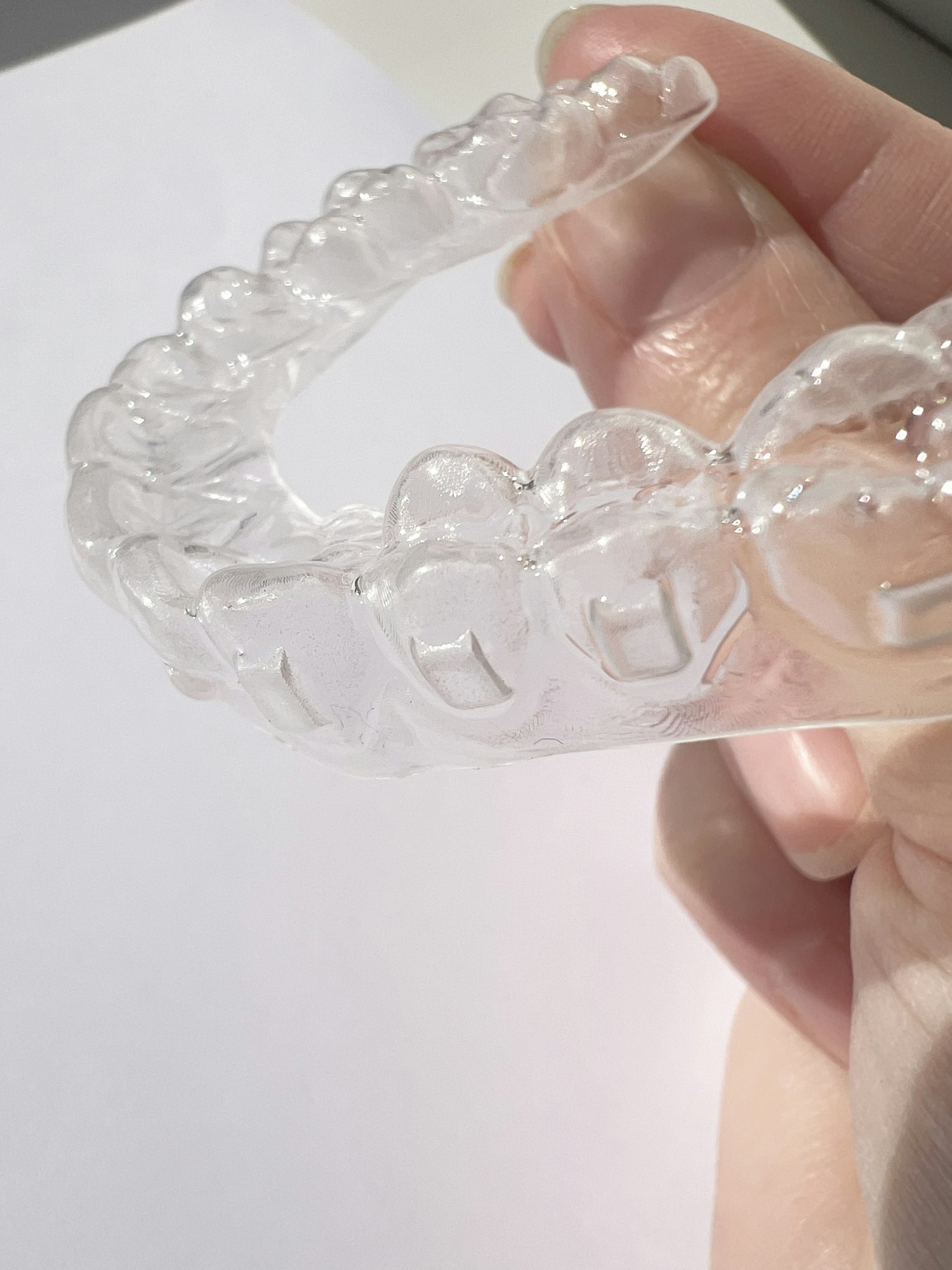 Close-up of Invisalign attachments