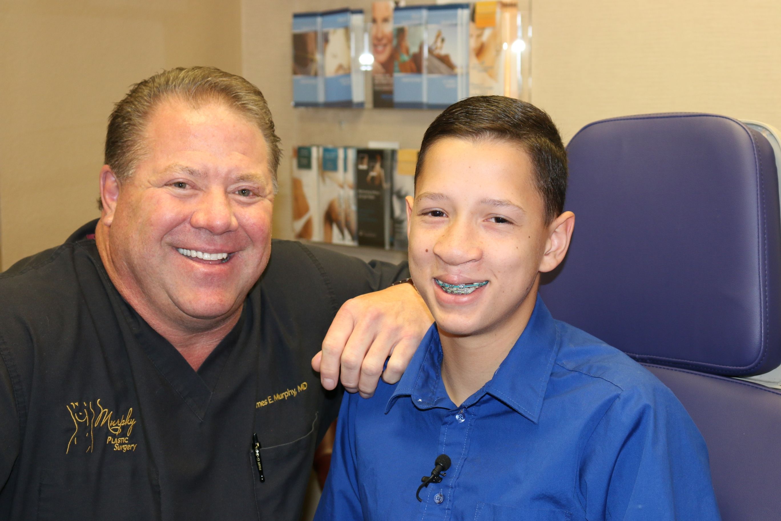 Dr. James E. Murphy with cleft lip and palate surgery patient