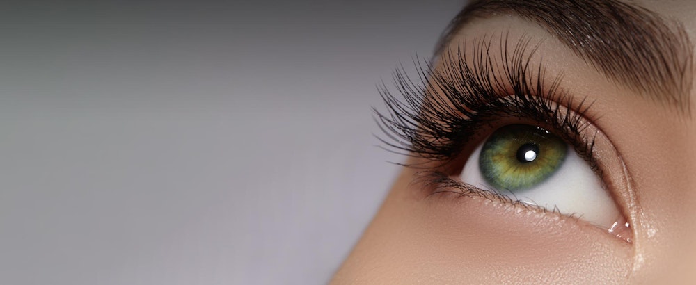Woman's full eyelashes