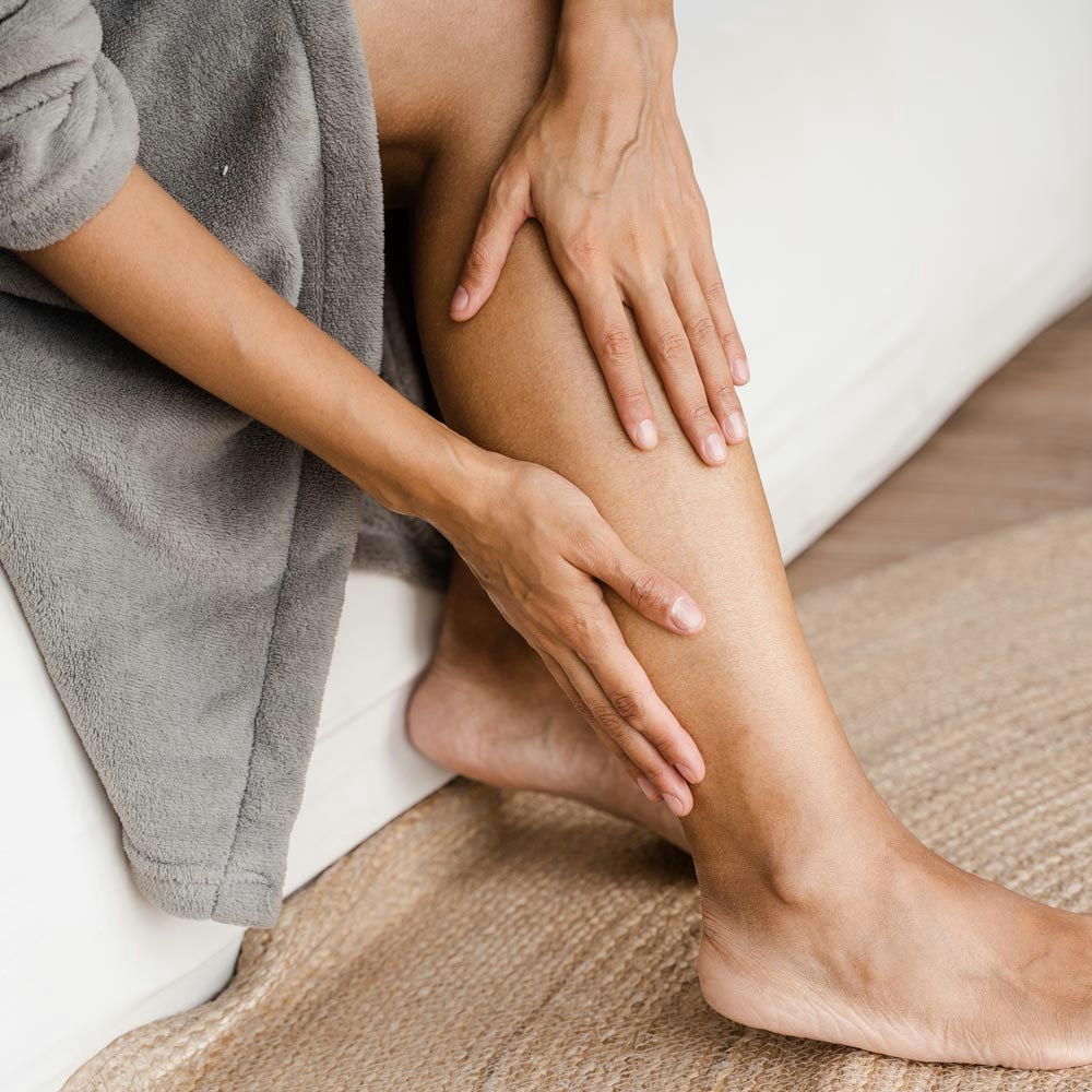 Woman's smooth legs after laser hair removal