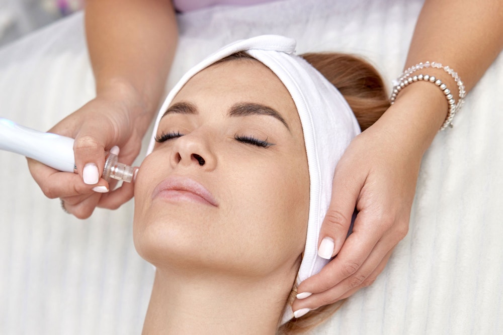 Client getting a DiamondGlow treatment