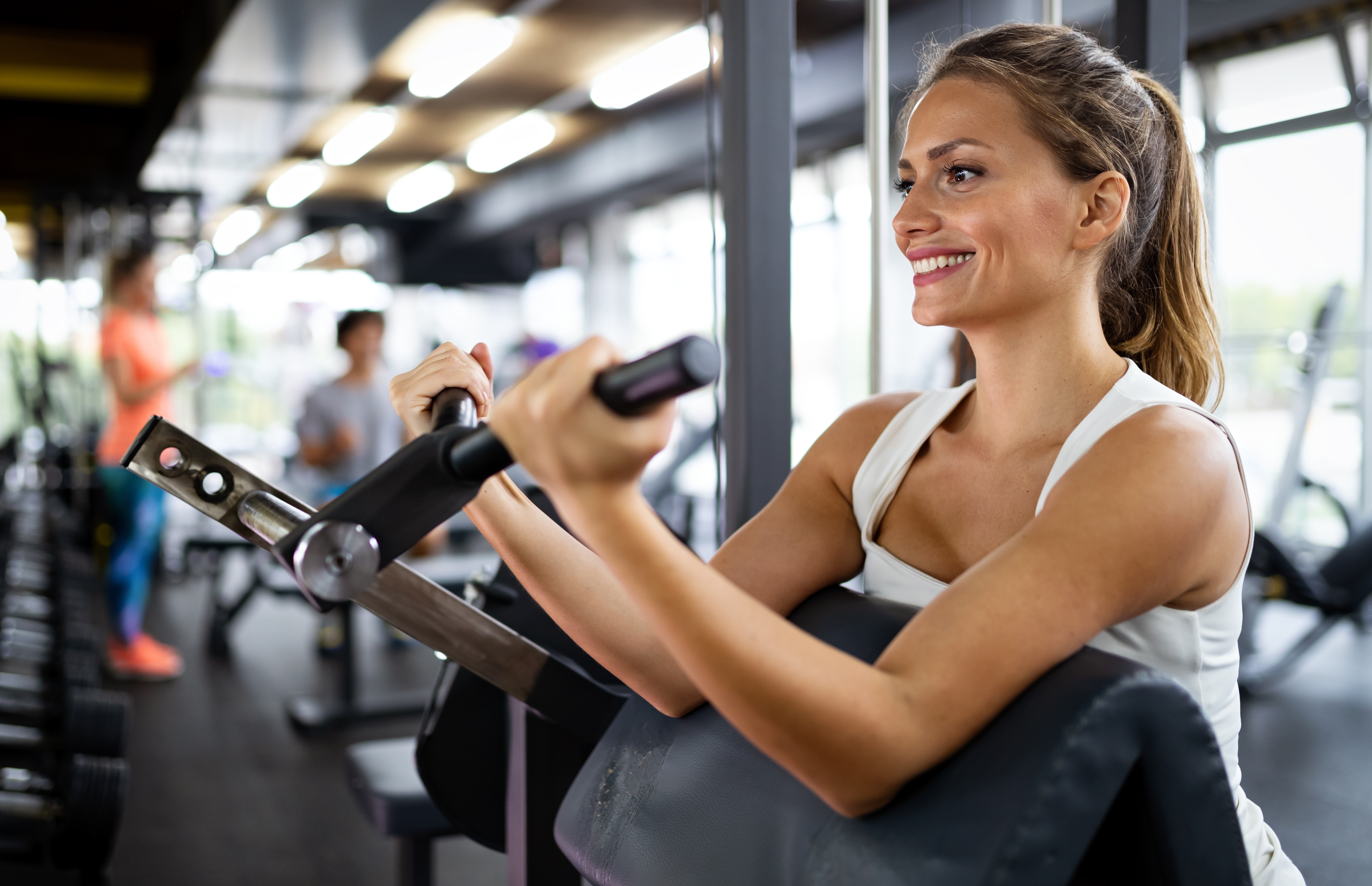 woman working out in a sports bra
